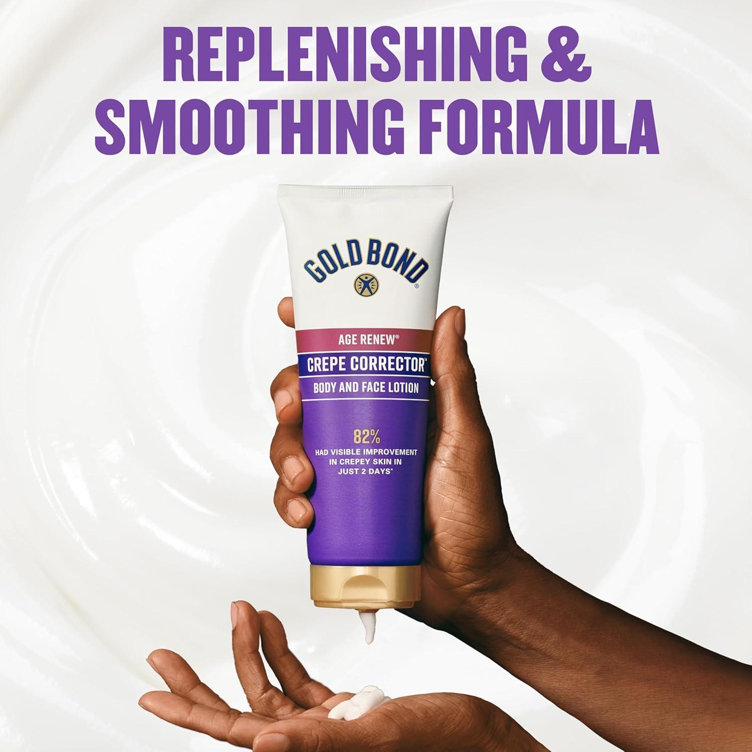 imageGold Bond Age Renew Crepe Corrector Body ampamp Face Lotion Replenishing ampamp Smoothing Formula 14 oz Packaging may vary8 Ounce Pack of 1