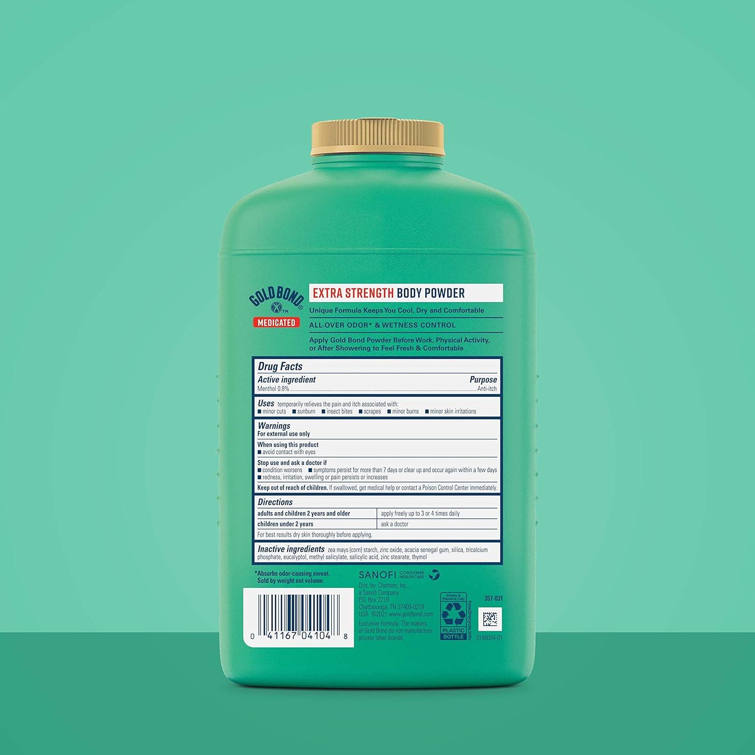 imageGold Bond Extra Strength Medicated Body Powder 10 oz Cooling Absorbing ampamp Itch Relief10 Ounce Pack of 2