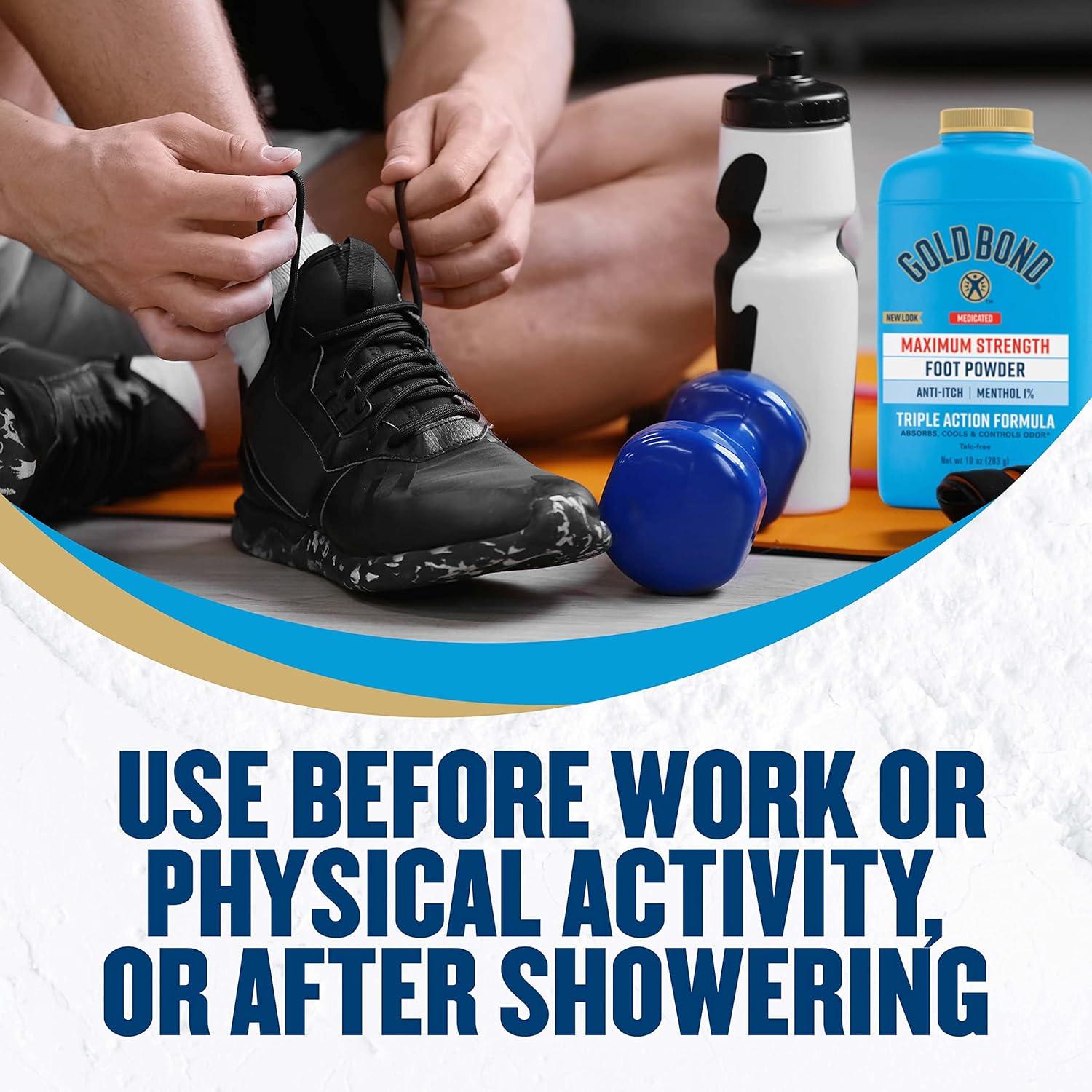 imageGold Bond Medicated TalcFree Foot Powder 10 oz Maximum Strength Odor Control ampamp Itch Relief10 Ounce Pack of 1