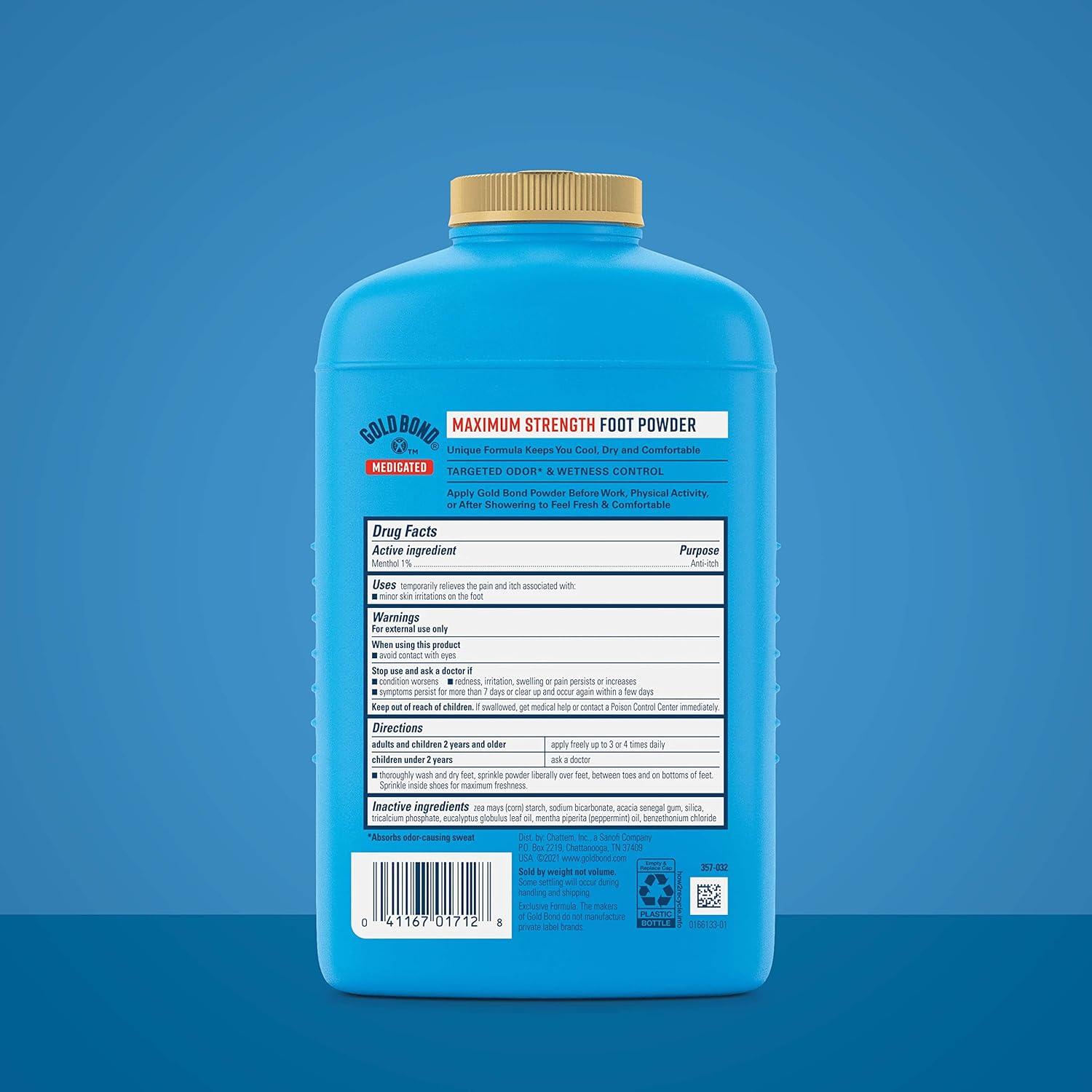 imageGold Bond Medicated TalcFree Foot Powder 10 oz Maximum Strength Odor Control ampamp Itch Relief10 Ounce Pack of 1