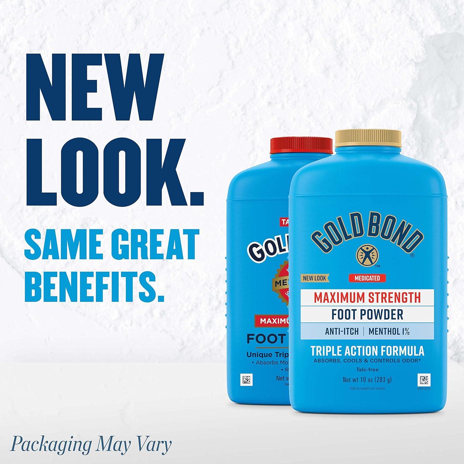 imageGold Bond Medicated TalcFree Foot Powder 10 oz Maximum Strength Odor Control ampamp Itch Relief10 Ounce Pack of 1