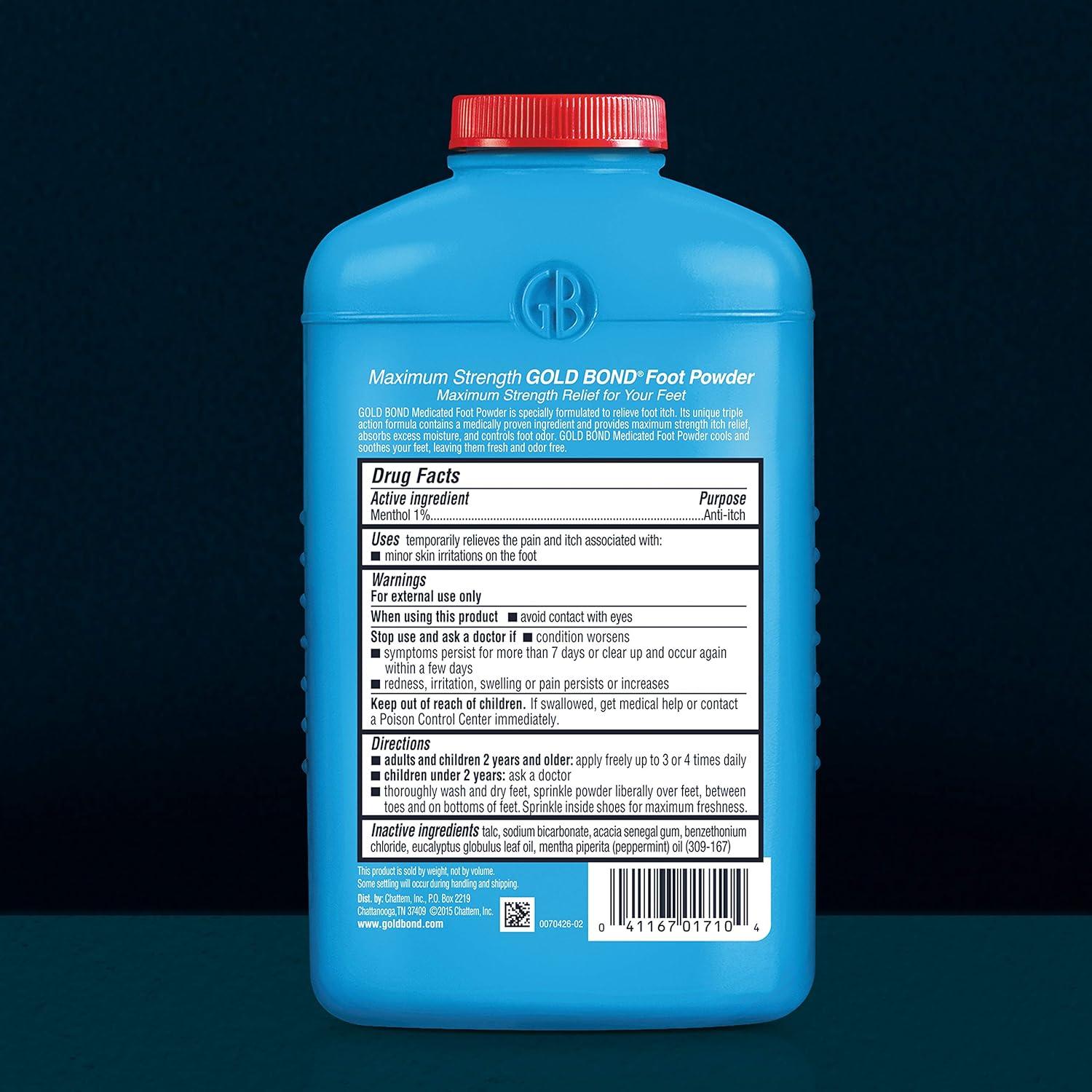 imageGold Bond Medicated TalcFree Foot Powder 10 oz Maximum Strength Odor Control ampamp Itch Relief10 Ounce Pack of 1