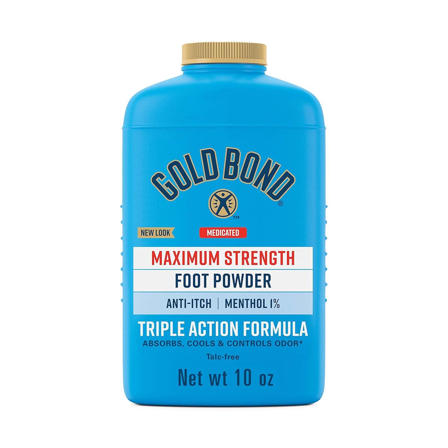 imageGold Bond Medicated TalcFree Foot Powder 10 oz Maximum Strength Odor Control ampamp Itch Relief10 Ounce Pack of 1