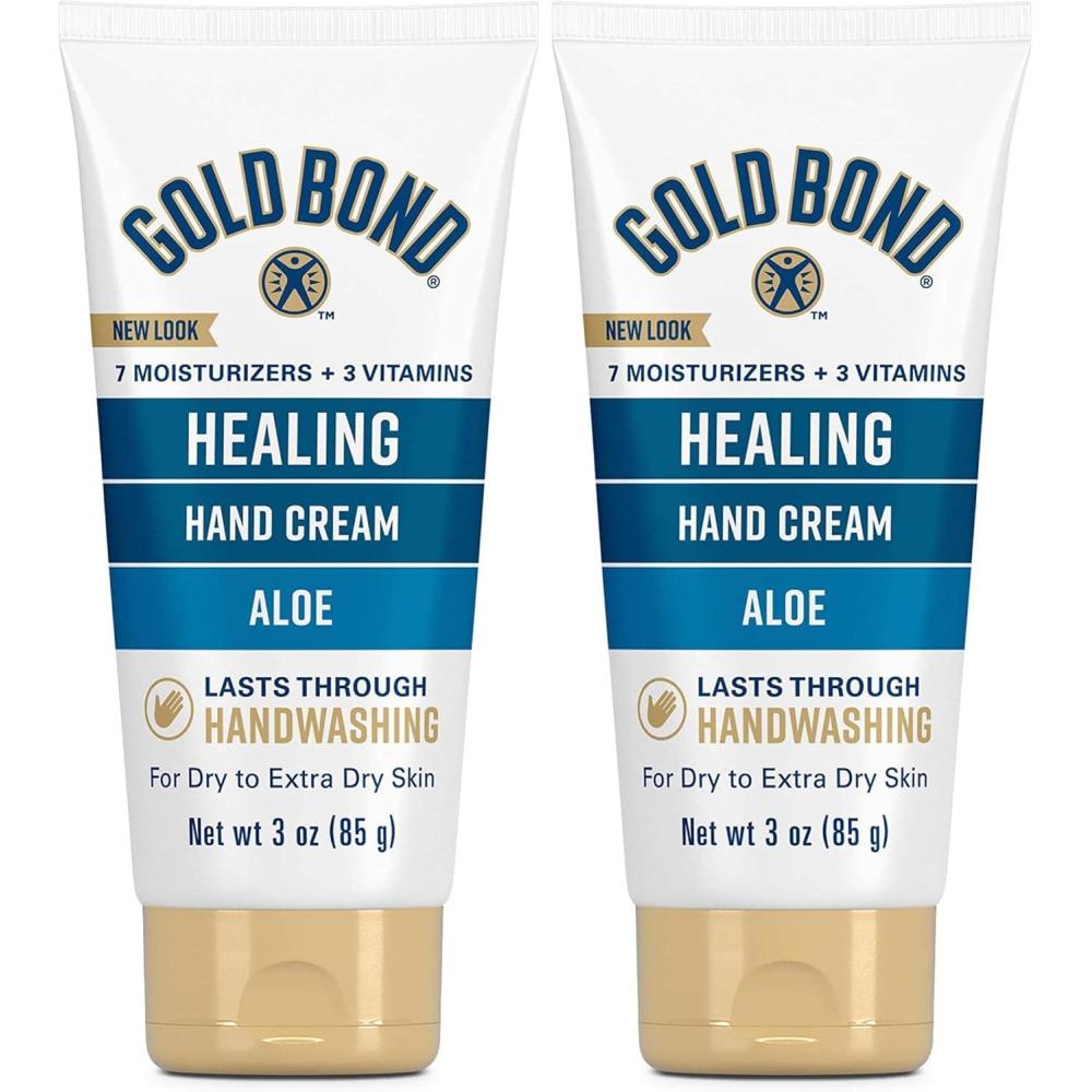 imageGold Bond Healing Hand Cream With Aloe Hand Lotion for Dry Skin That Lasts Through Handwashing 3 oz Pack of 23 Ounce Pack of 2
