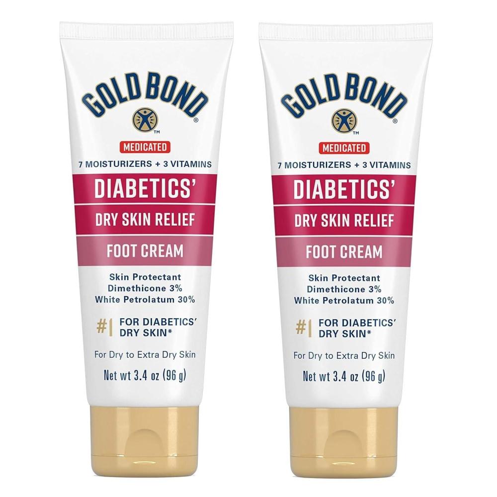 imageGold Bond Medicated Diabetics Dry Skin Relief Foot Cream 34 oz Skin Protectant34 Ounce Pack of 2