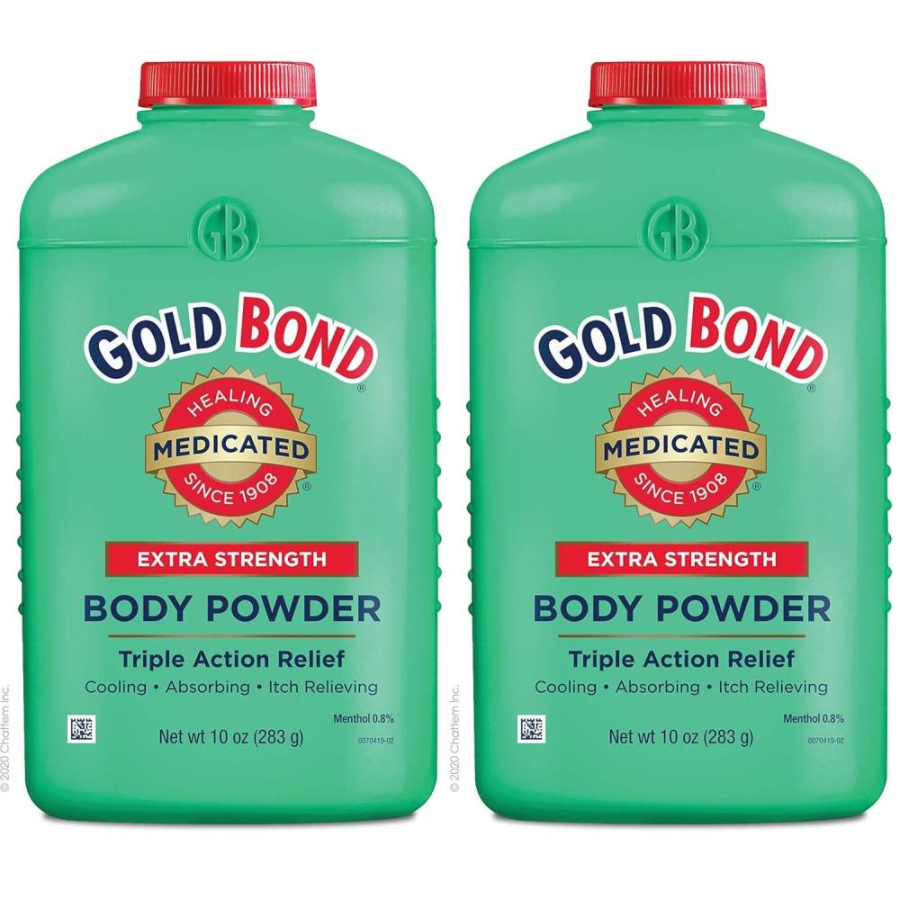 imageGold Bond Medicated TalcFree Extra Strength Body Powder 10 oz for Cooling Absorbing Itch Relief10 Ounce Pack of 2