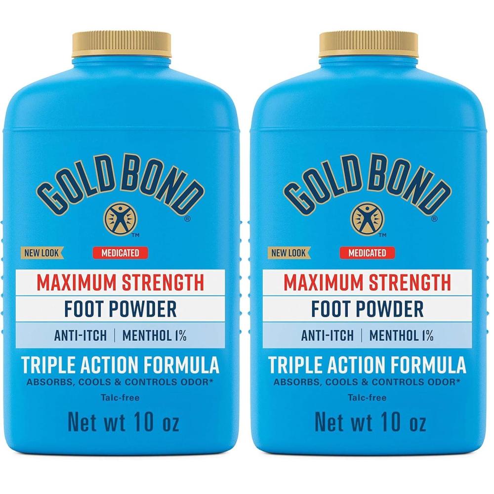 imageGold Bond Medicated TalcFree Foot Powder 10 oz Maximum Strength Odor Control ampamp Itch Relief10 Ounce Pack of 2