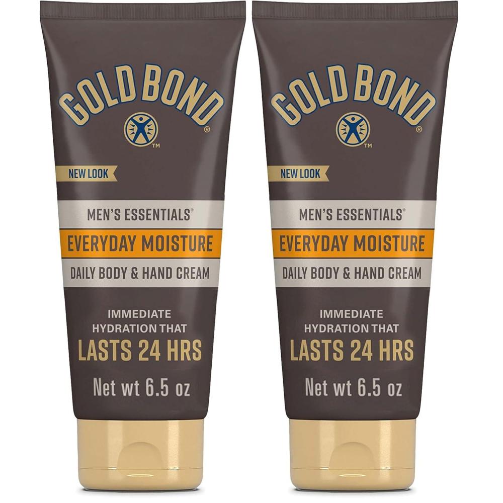 imageGold Bond Mens Essentials Everyday Moisture Daily Body ampamp Hand Cream 65 oz With Vitamin C65 Ounce Pack of 2