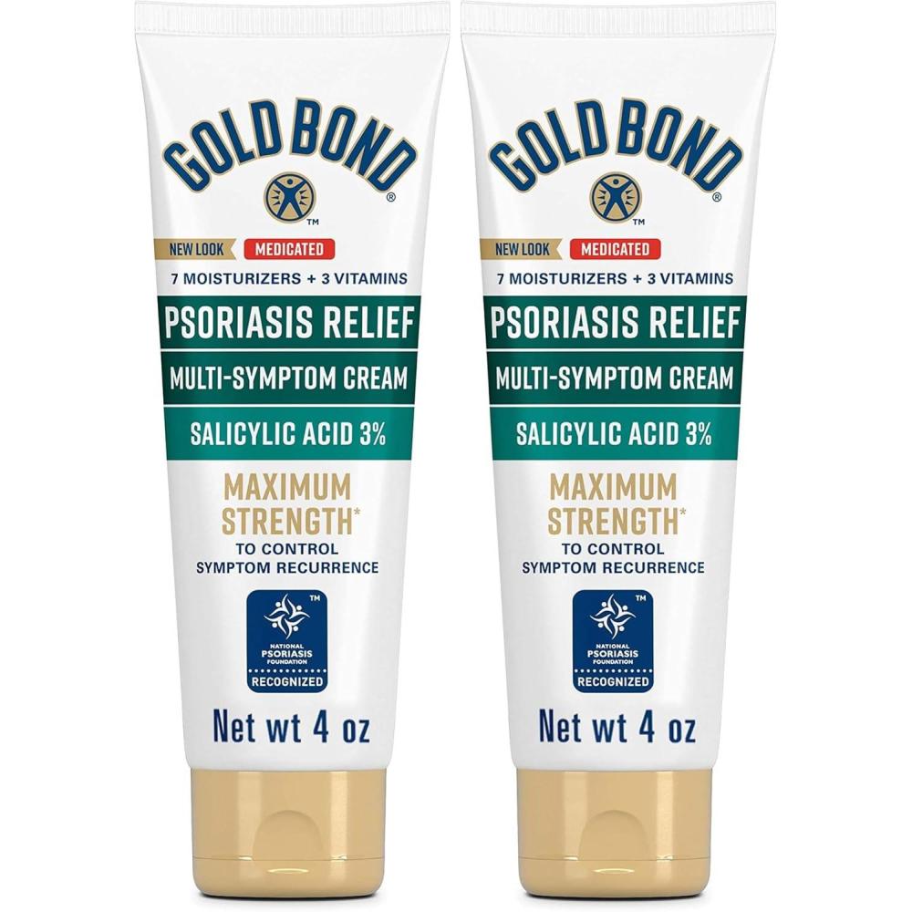 imageGold Bond MultiSymptom Psoriasis Relief Cream 4 oz for Itchy Irritated ampamp Scaling Skin4 Ounce Pack of 2
