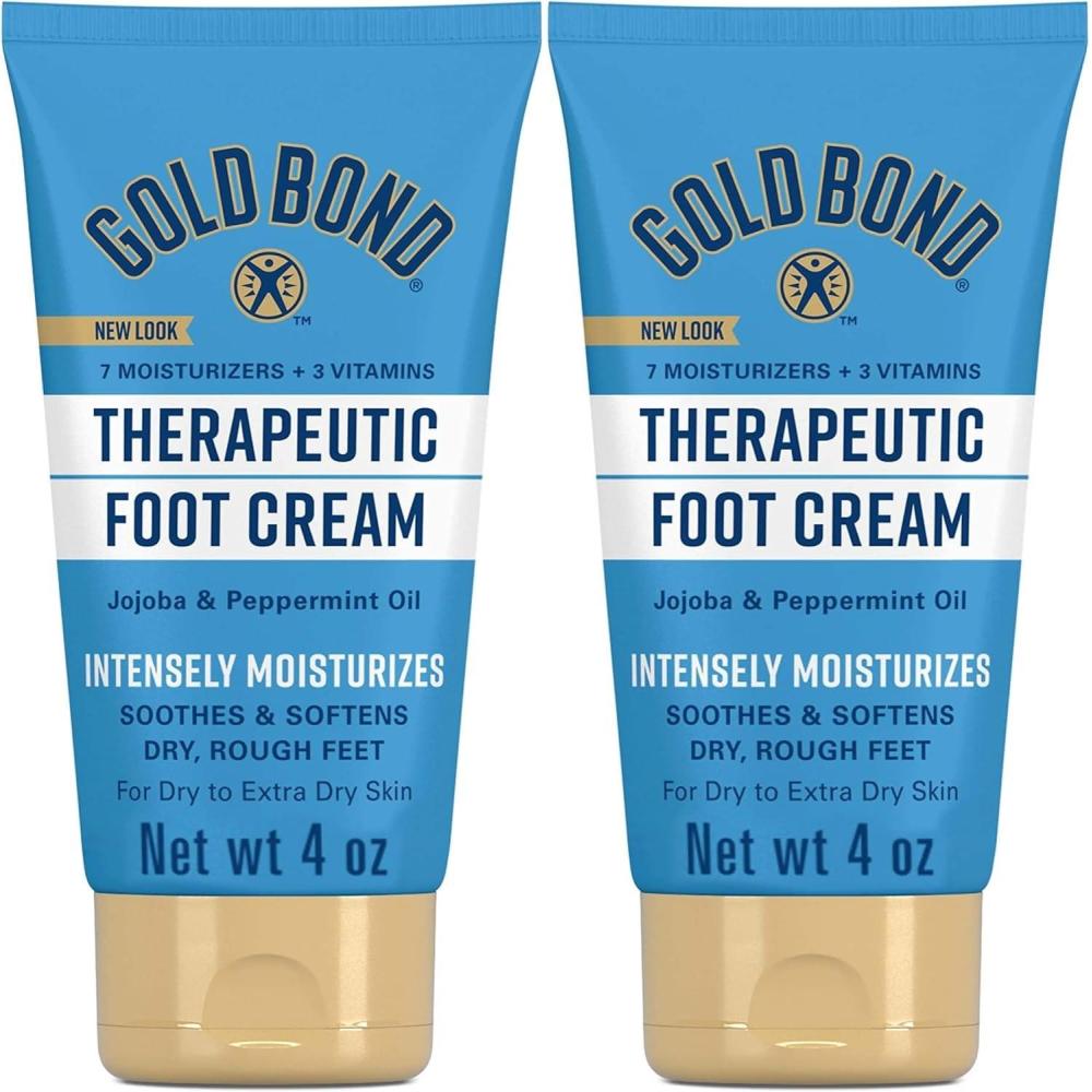 imageGold Bond Therapeutic Foot Cream 4 oz With Jojoba ampamp Peppermint Oil Foot Moisturizer4 Ounce Pack of 2